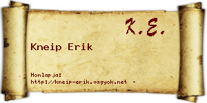 Kneip Erik névjegykártya